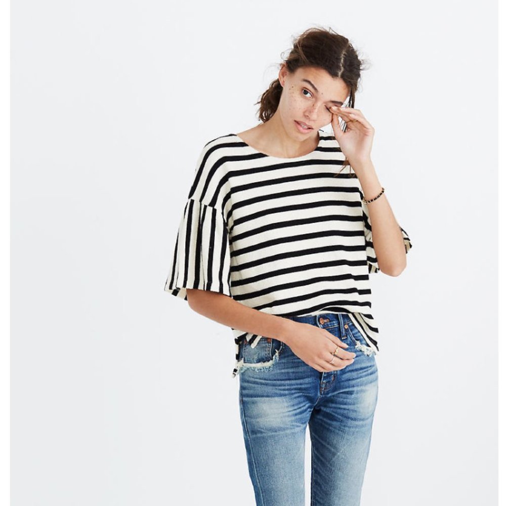 Madewell Striped Bell-Sleeve Top